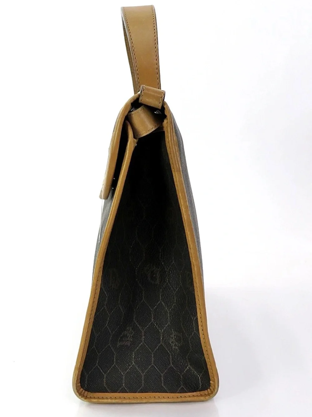 Dior Brown Monogram Satchel with Tan Trim